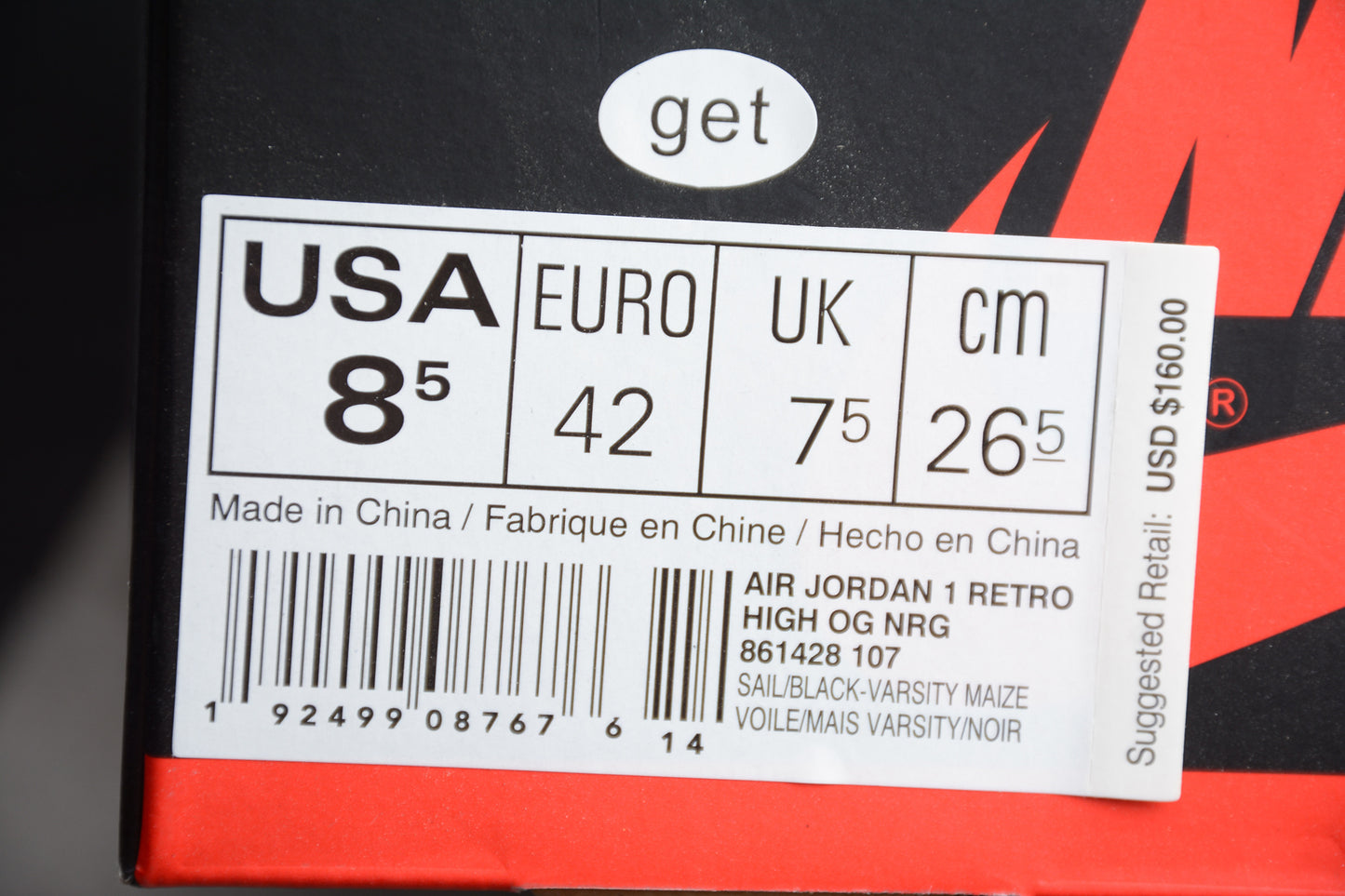 Air Jordan 1 Retro High OG White/Black