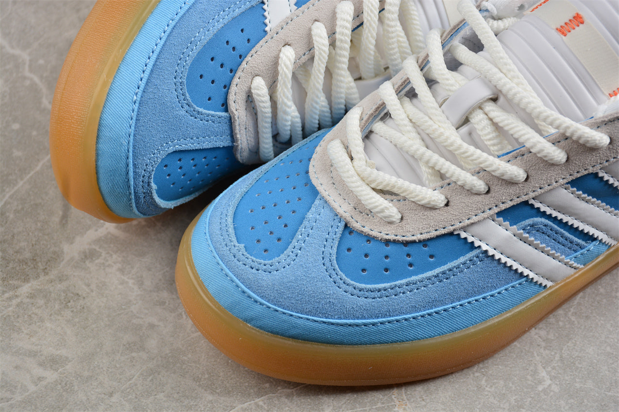 Bad Bunny adidas Gazelle Indoor — Blue and white