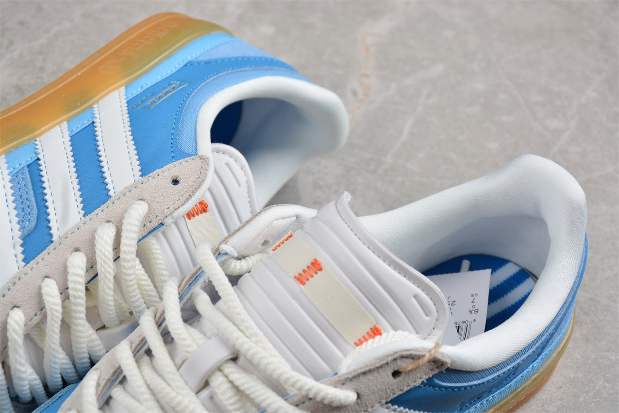 Bad Bunny adidas Gazelle Indoor — Blue and white