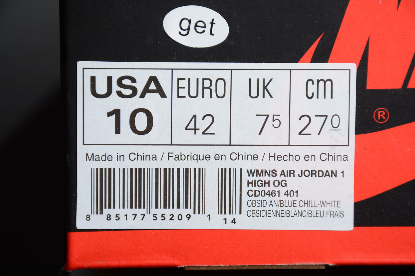 Air Jordan 1 Retro High OG "Obsidian/University Blue"